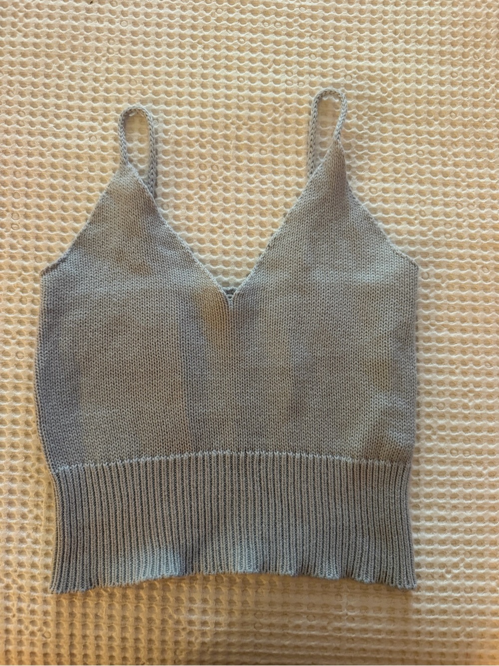 Women’s Light Gray Knit V-Neck Camisole. Made in Italy - brand unknown.